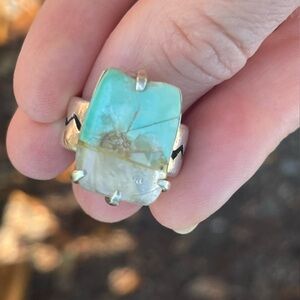 Sterling Silver turquoise and Quartz Crystal Ring